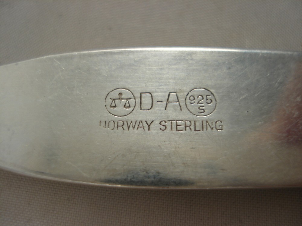 SCRAP WT 3.8oz David Andersen Signed Sterling Silver 0.925 Enamel Salad Set