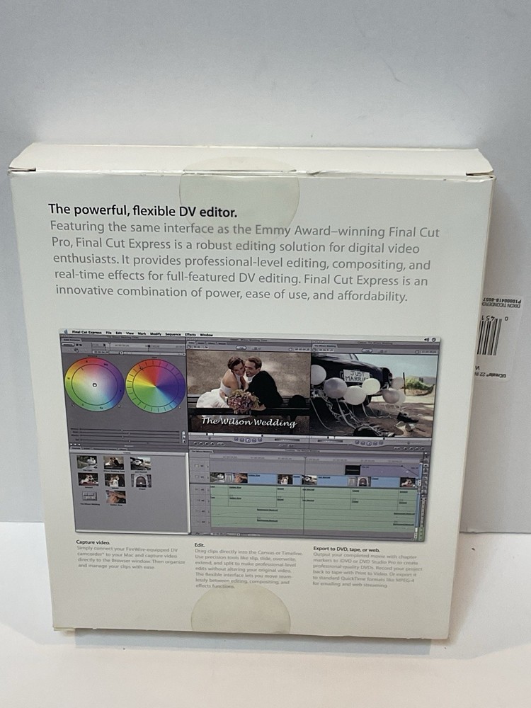 Vintage Apple Mac Final Cut Express Software Editor Version 1.0