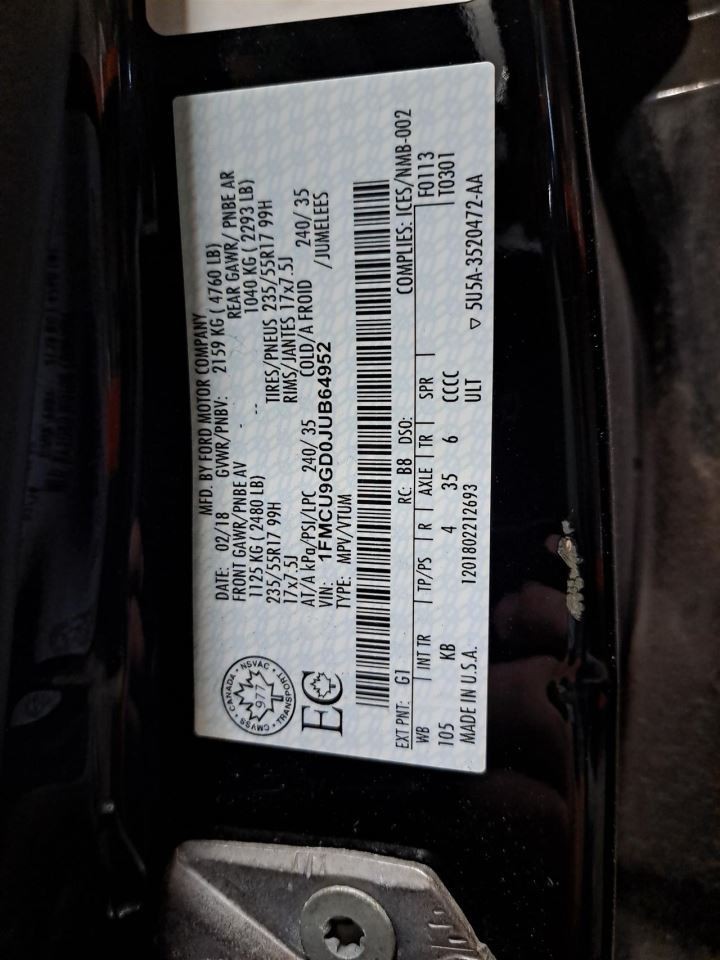 2018 Escape Display Screen Sku#4328513