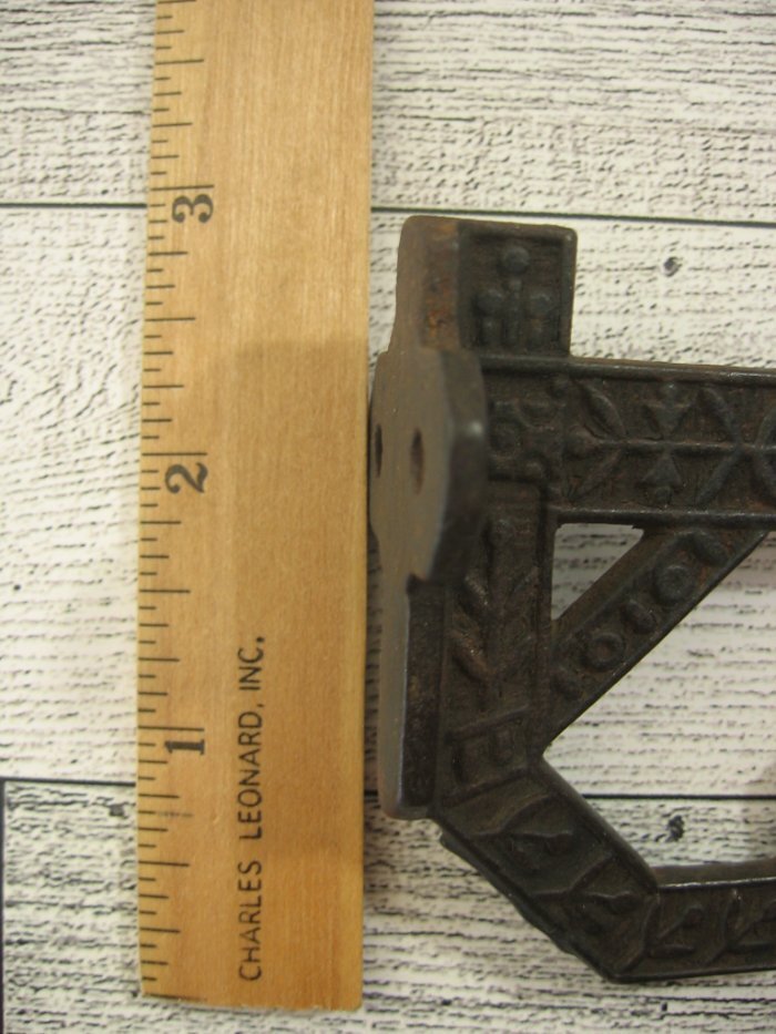 Antique Victorian Cast Double Coat & Hat Hook Wall Mount Embossed