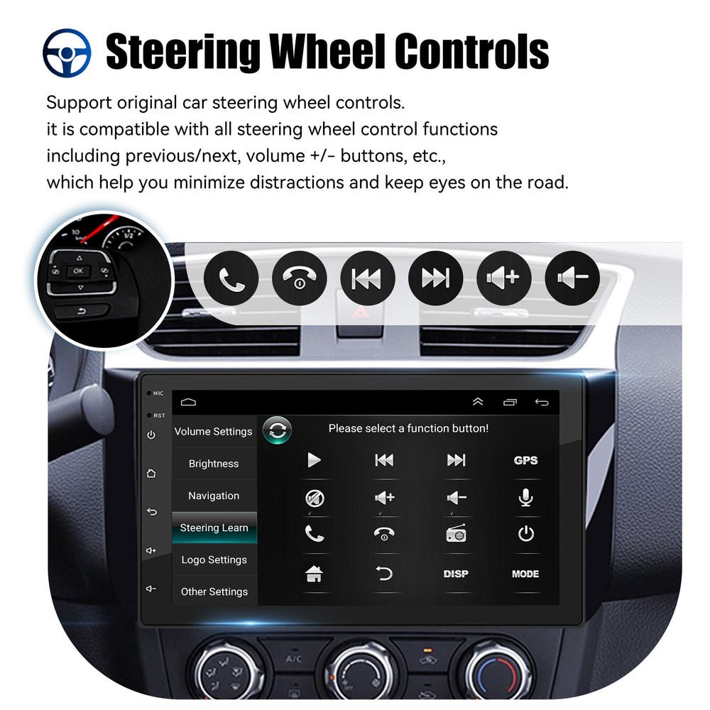 4+64G Double 2 DIN 7" Car Stereo For IOS & Android Touch Screen WIFI GPS RDS BT