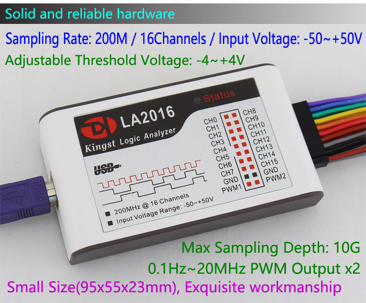 LA2016 USB Logic Analyzer 200M MAX Sample Rate 16Channels 2M PWM 10B samples