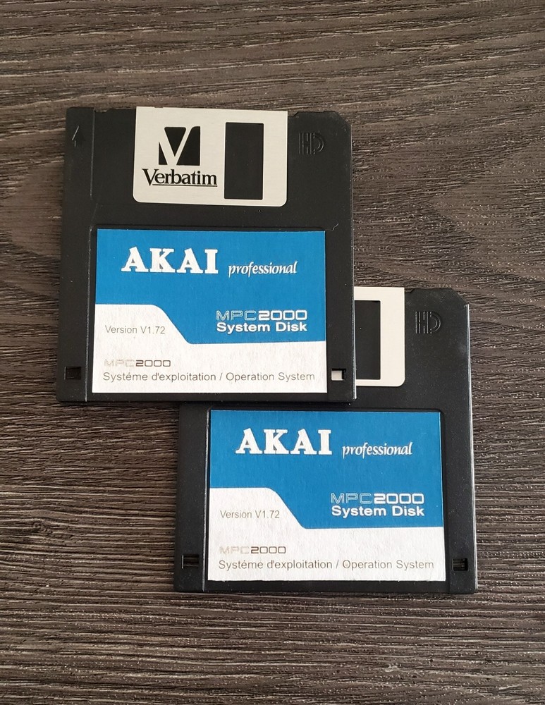 AKAI MPC 2000 OS v1.72 OPERATING SYSTEM X2 DISK LOT START UP BOOT DISK