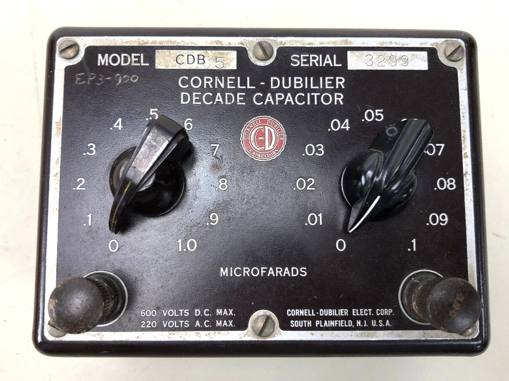 Cornell-Dubilier Decade Capacitor, Model CDB