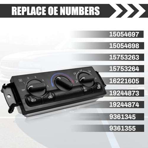 A/C Heater Climate Control Module Panel Switch for 1999-2002 Chevy 599-218