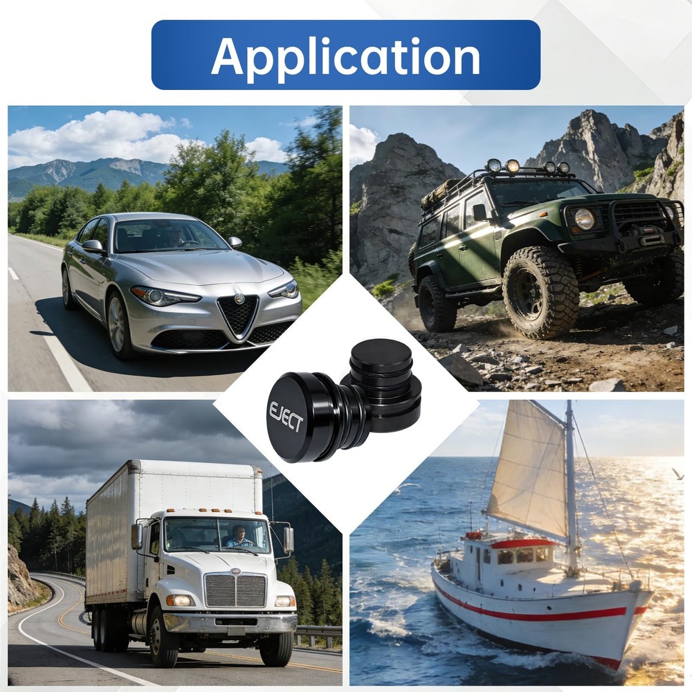 Cigarette Lighter Plug Cover Billet Aluminum Black-eject