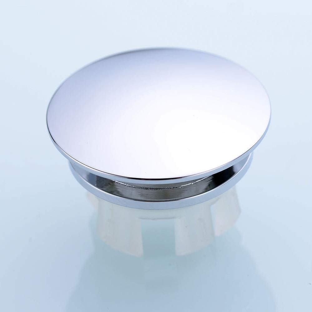 Solid Brass Sink Overflow Cap Round Hole Cover for Bathroom Basin, Polished C...