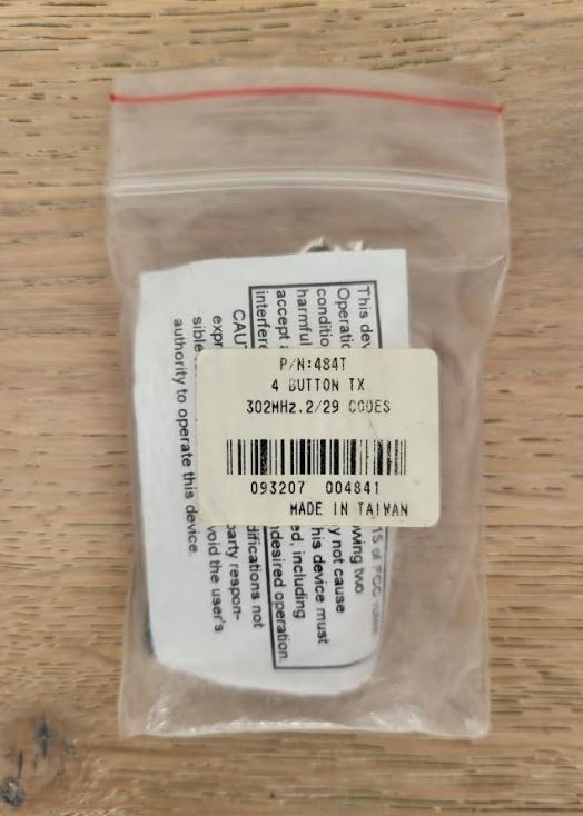 Directed Electronics (DEI) Remote Control 484T 4-button Red LED Indicator
