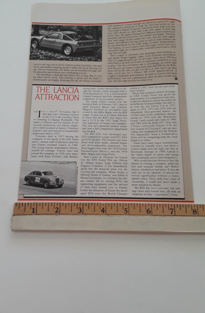 LANCIA RALLY SUPERCHARGED ORIGINAL 1984 ARTICLE