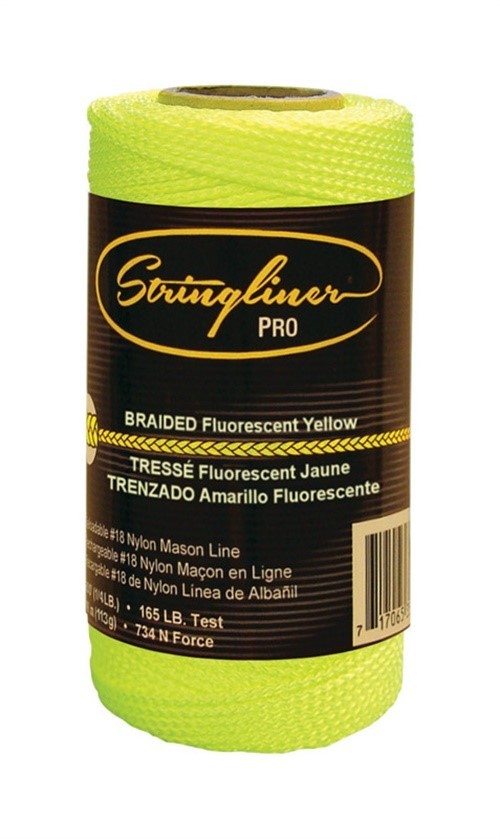 Stringliner 35165 Nylon Fluorescent Yellow #18 ga. Braided Mason Line 250 L ft.