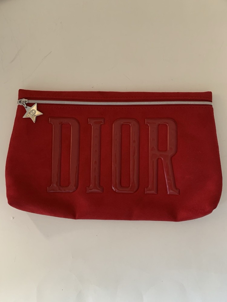 dior makeup pouch red