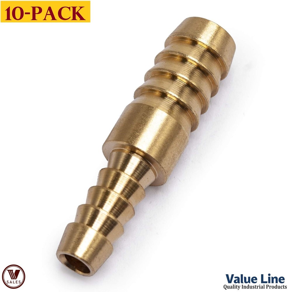 10 Pack Value Line Brass Hose Mender Splicer Union, 3/8x1/4 Barb 122HBL-6-4