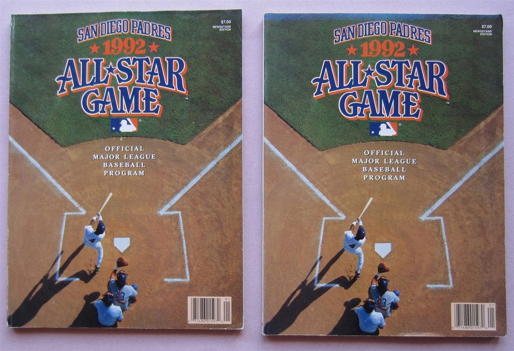 (2) 1992 ALL STAR GAME PROGRAMS JACK MURPHY STADIUM SAN DIEGO