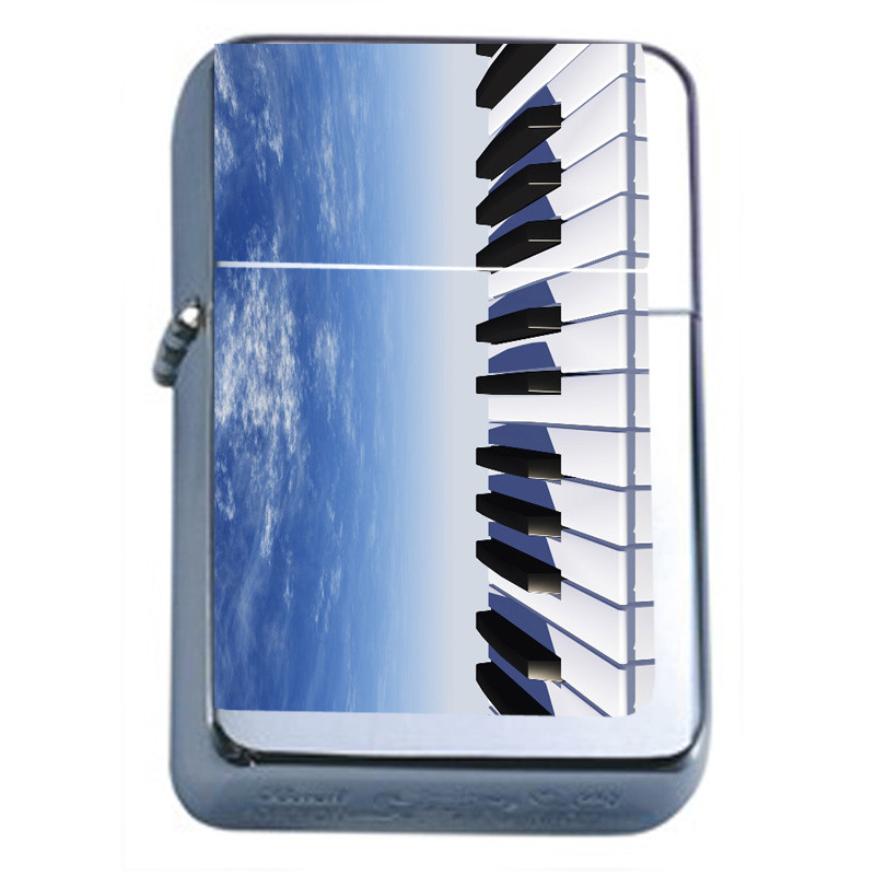 Piano Keys Em2 Flip Top Oil Lighter Wind Resistant