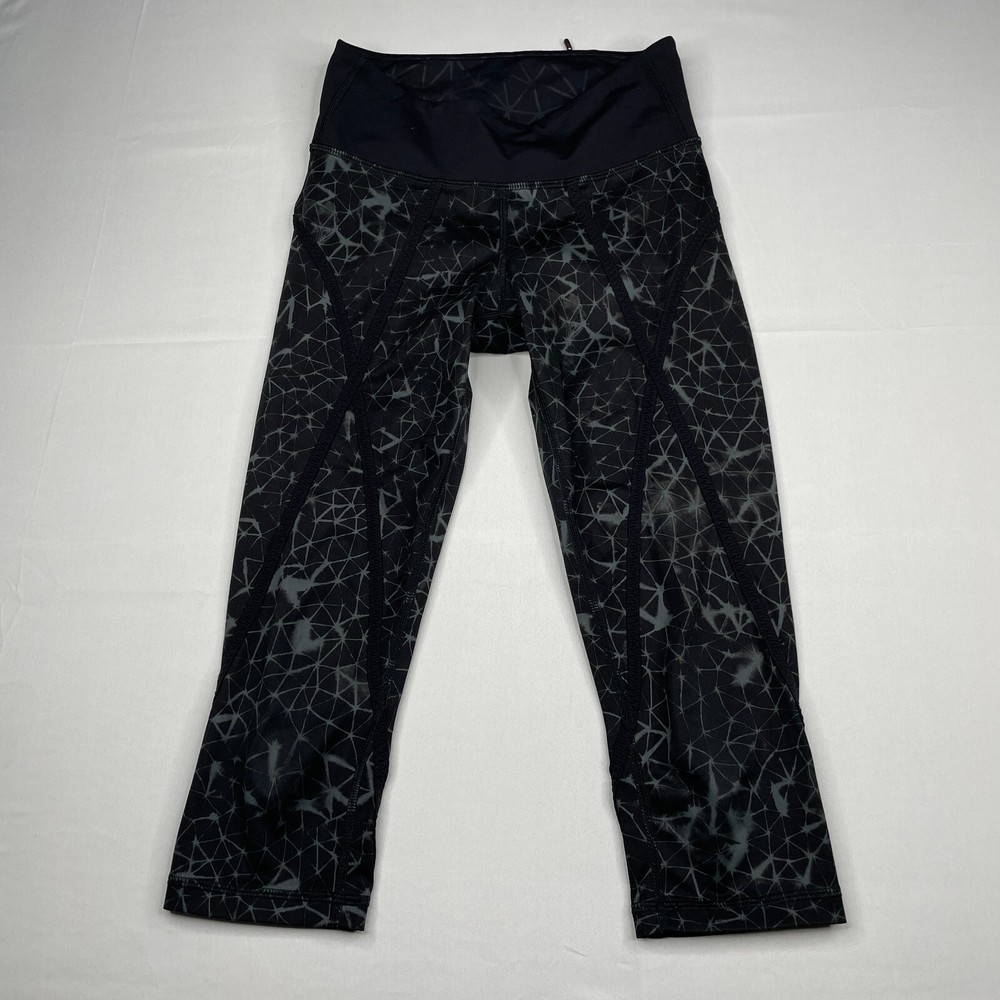 Lululemon Active Capri Black Gray Womens 4