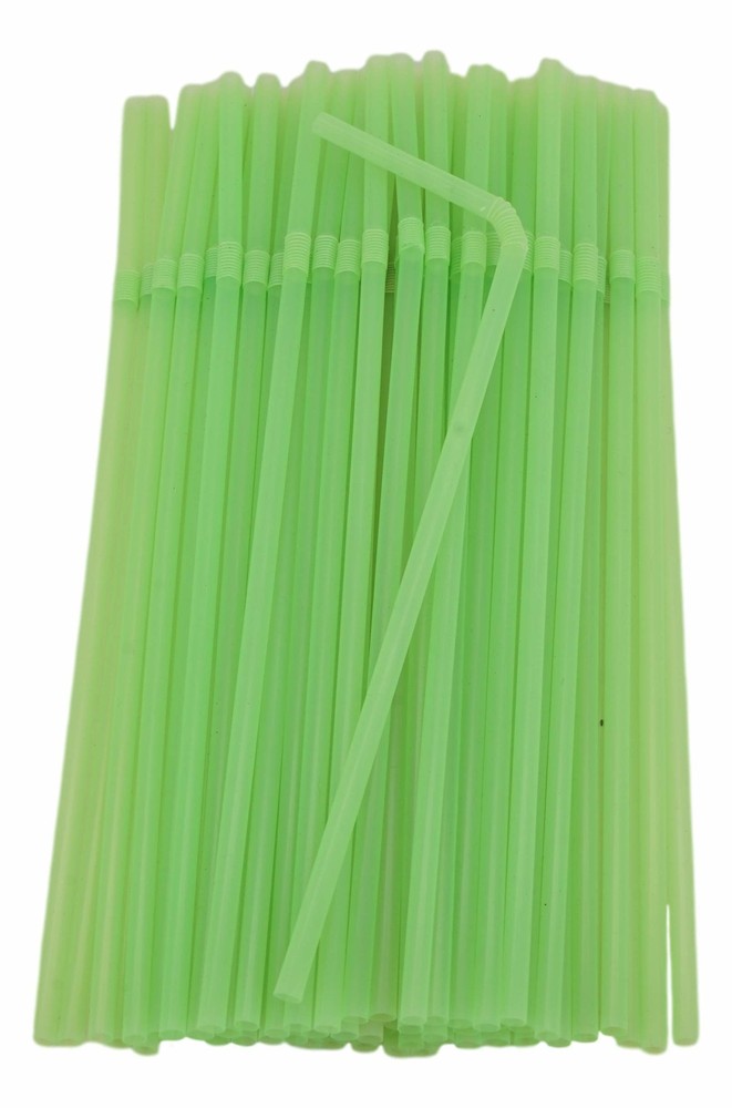 Flexible Plastic Drinking Straws (900 ct, Assorted Neon) Bendable Disposable
