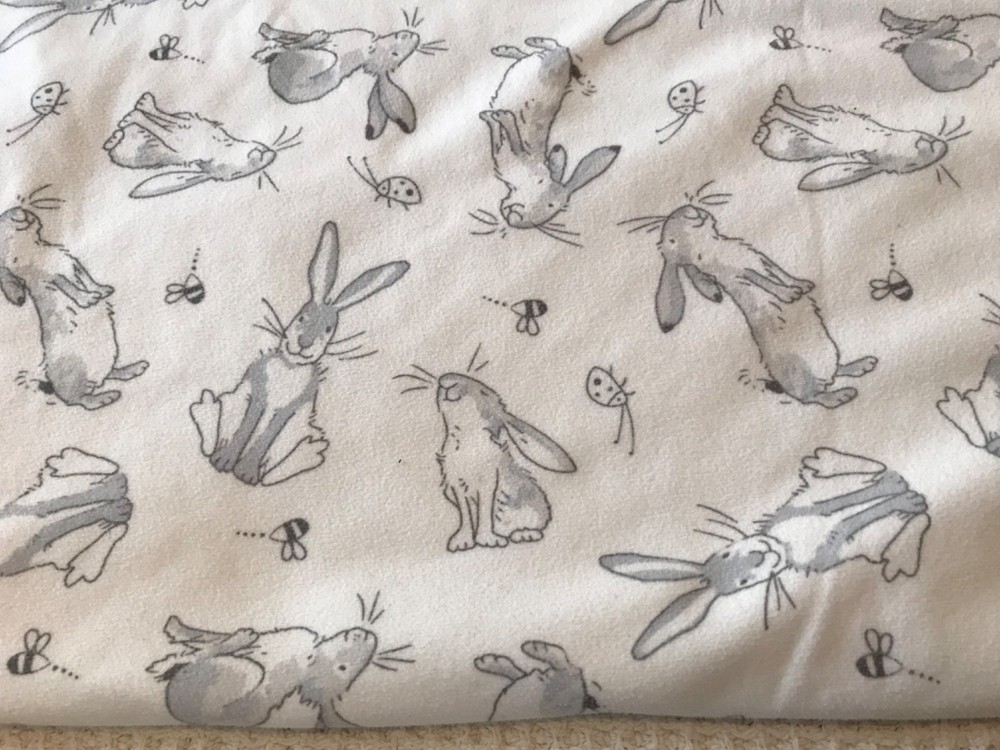 Matalan unisex blanket white with rabbits