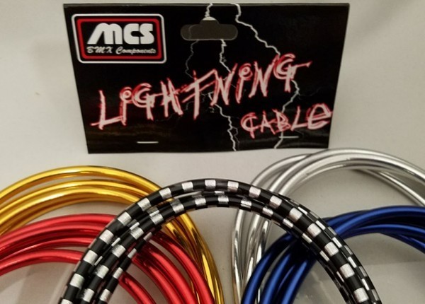 MCS Old School Bmx Single Brake Cable Blue Chrome