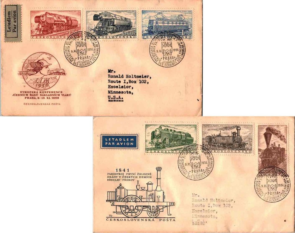 Czechoslovakia Scott 770-775 Typewritten Address.