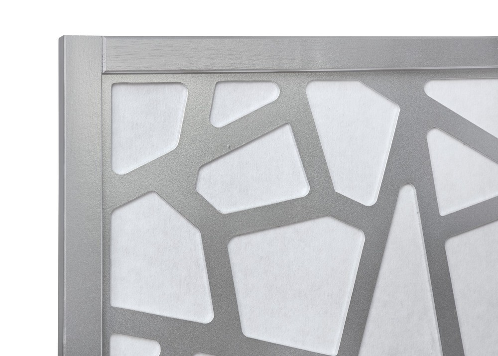 4 Panel Silver Room Divider Screen, Modern Folding Privacy Partition