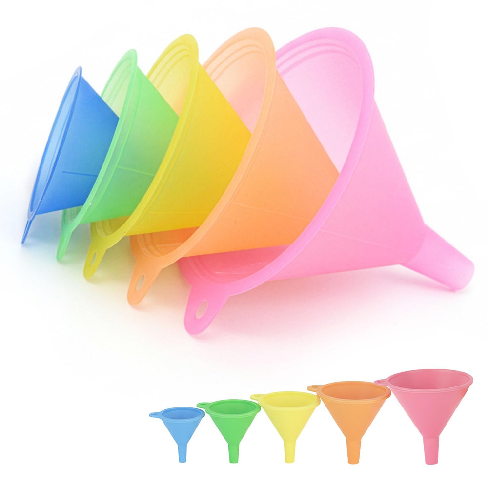4Pcs All Purpose Plastic Funnel Set, Funnels for Kitchen & Automotive Use
