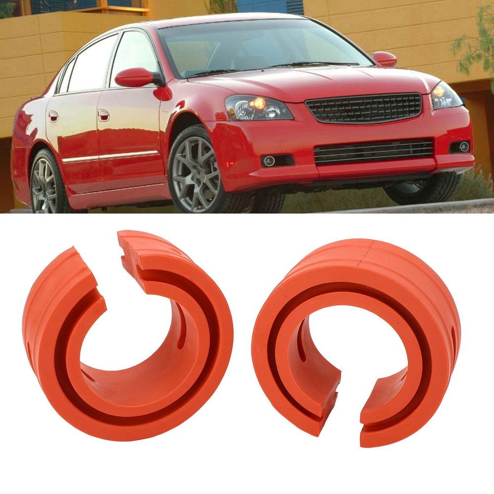 2PCS Car Coil Spring Buffer Rubber, Universal Shock Absorber Cushion Red