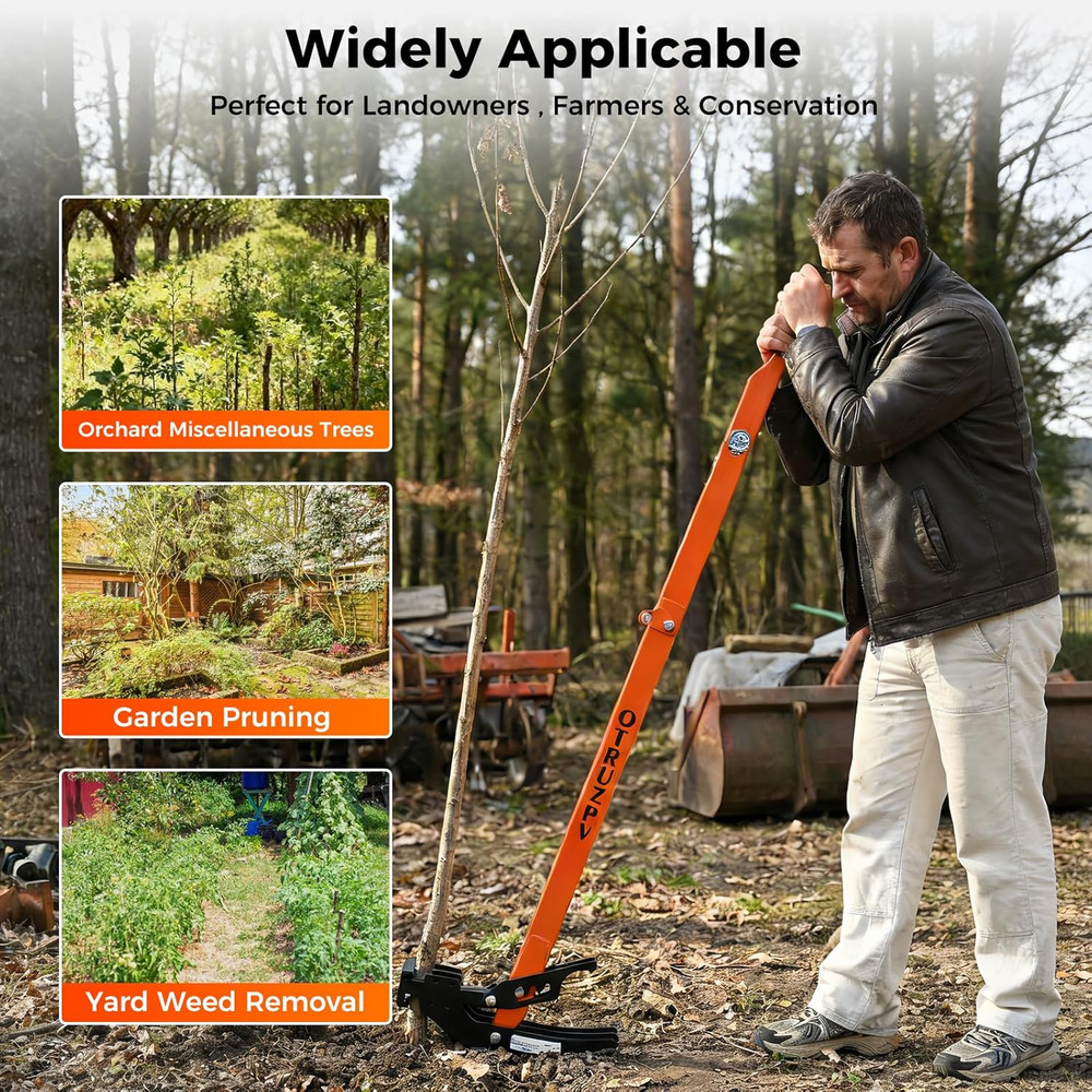 Heavy-Duty Sapling Puller Tool for Roots 1/4"–2" for Shrubs, Vines & Thorns
