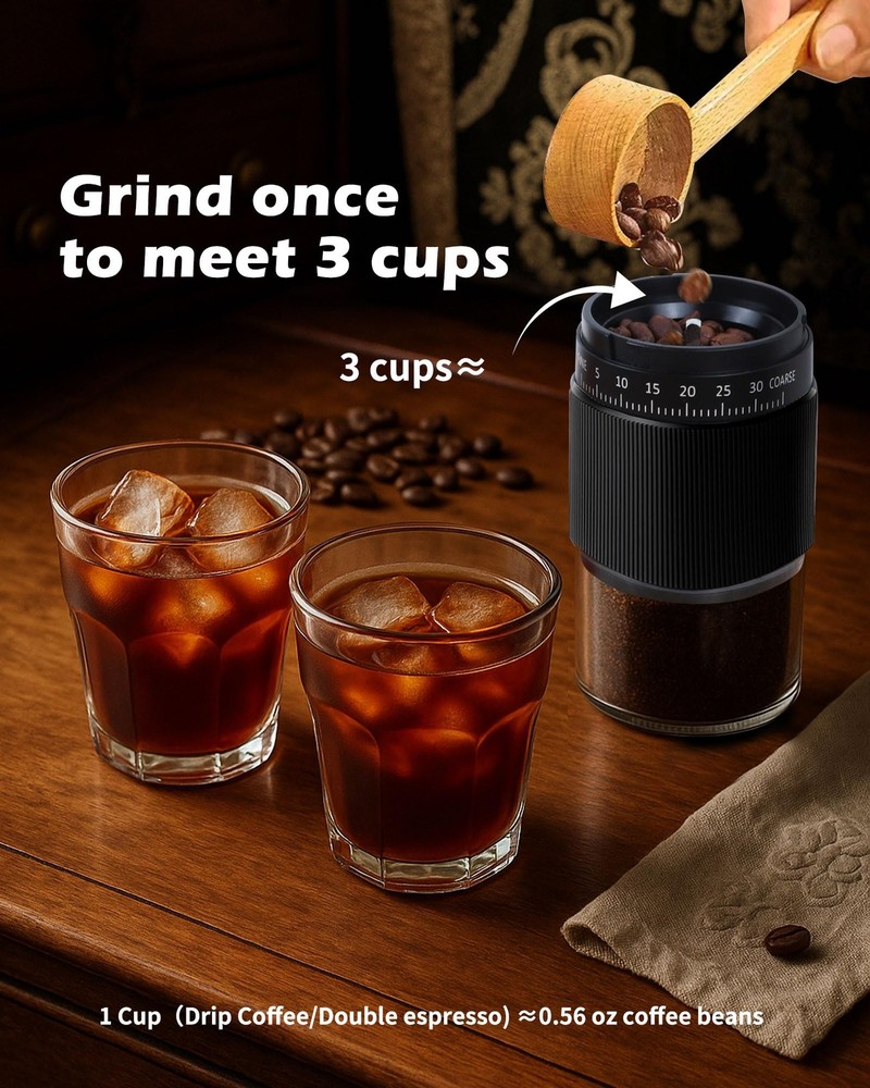 Manual Coffee Grinder with Ceramic Burr, 40g Capacity,35 Adjustable Settings,...