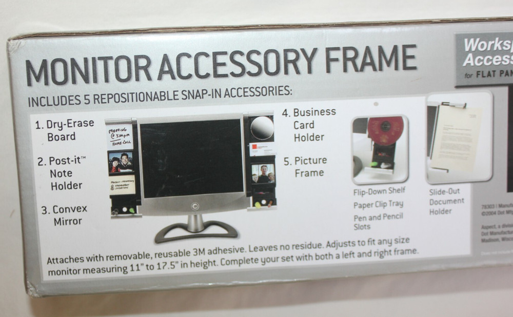 Monitor Mount Document Clip Computer Accessory Frame mirror note holder card vtg