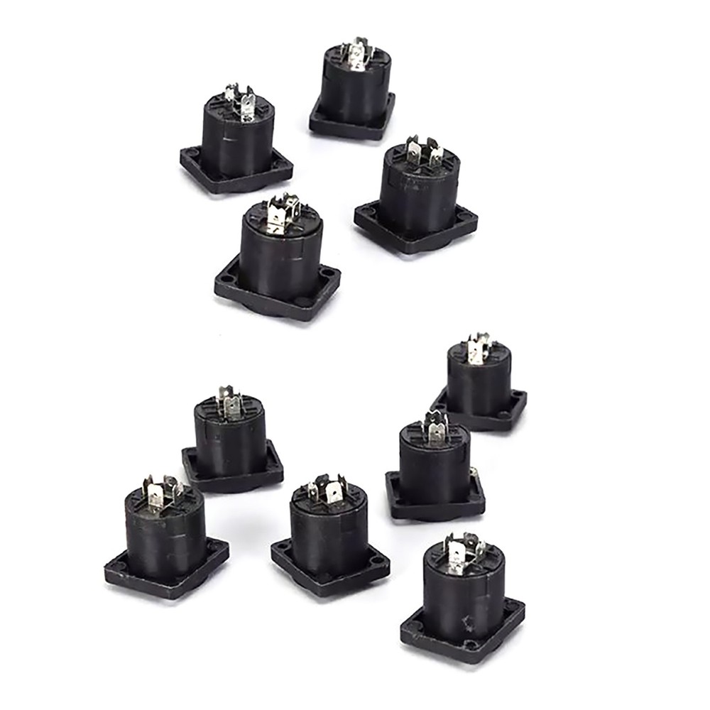 10x Speakon 4-Pin Female Jack Compatible Audio Cable Panel Socket Connector
