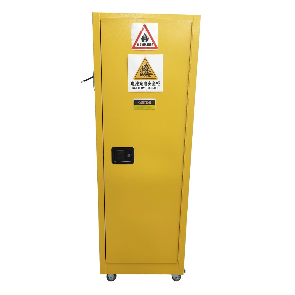Fireproof Safety Explosion-Proof Box Mobile Battery Charging Cabinet w Socket