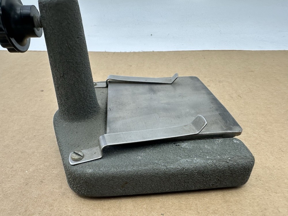 Vintage Optical Microscope Cast Iron Base Adjustable Stand Only - Unknown Maker