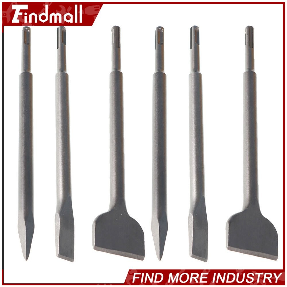 Findmall 6Pcs Concrete Drill Bit Set Rotary Hammer Bits Chisel With Point Chisel