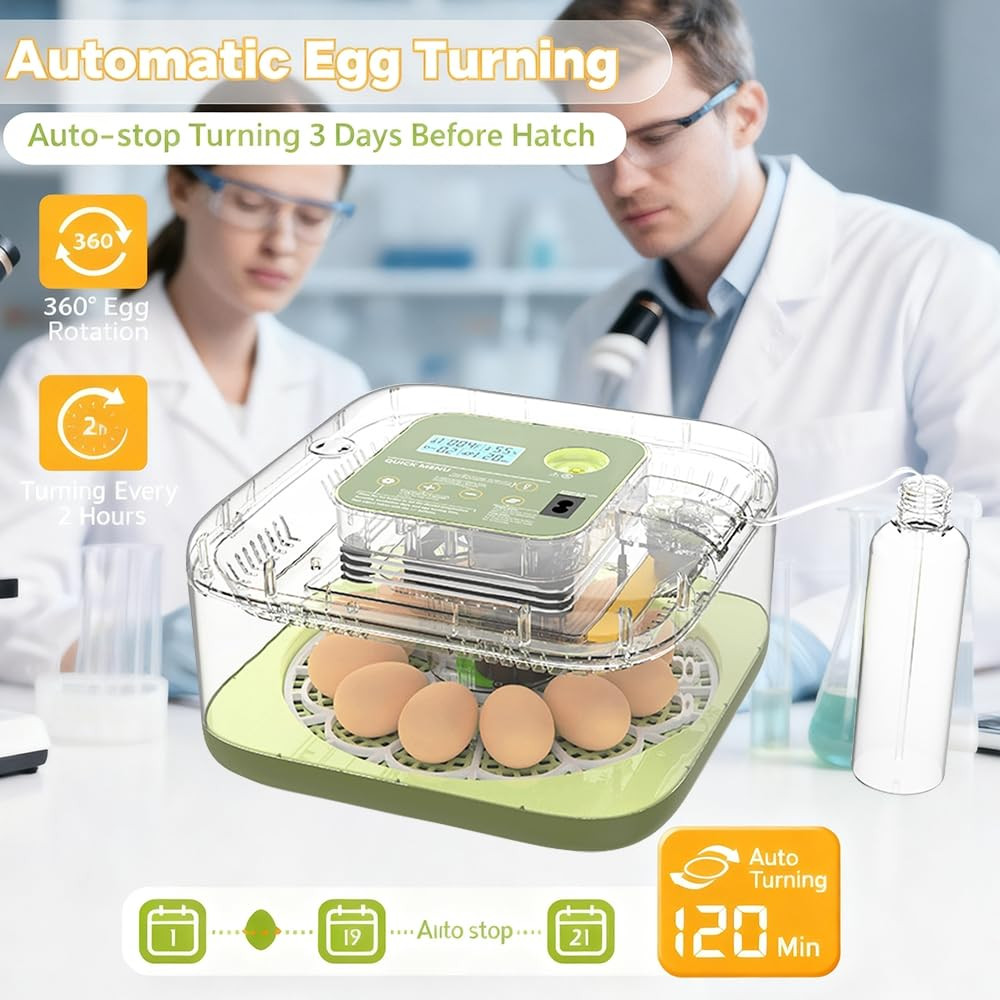 Incubators for Hatching Eggs, 12 Eggs Capacity, Egg Incubator with Automatic Egg