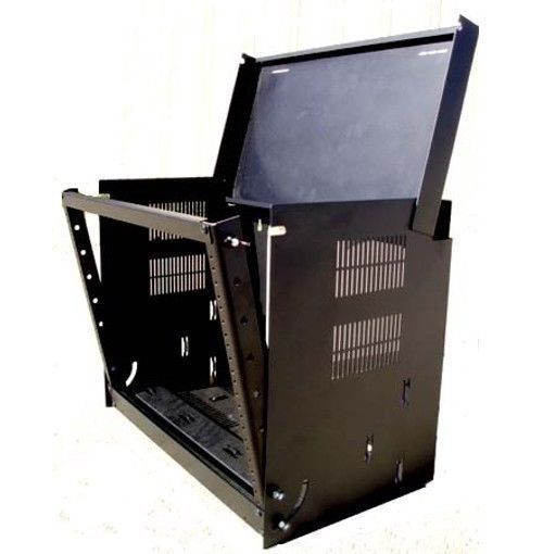 Wall Mount Drop Front 19" Network IT Data Cabinet Rack 12" Deep - 8U - Black