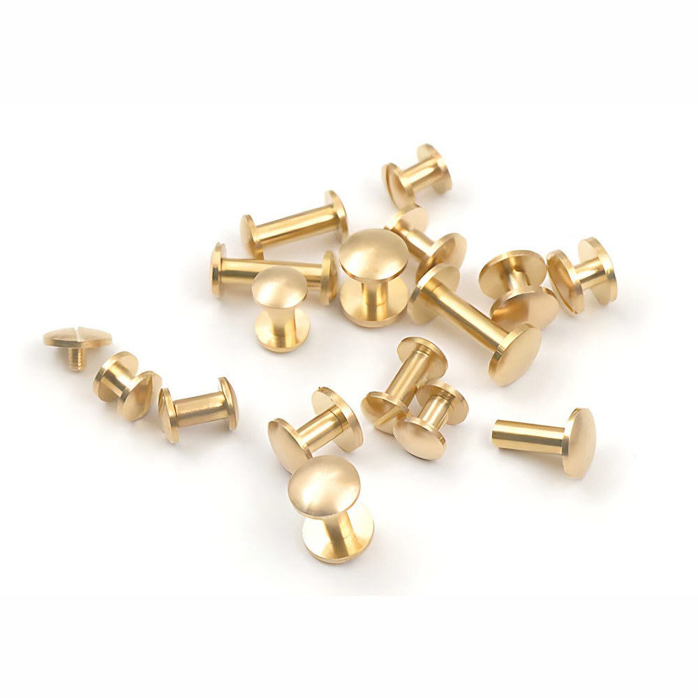 Solid Brass Screw Rivets Arc Head Leather Craft Hardware Durable Bags Books DIY