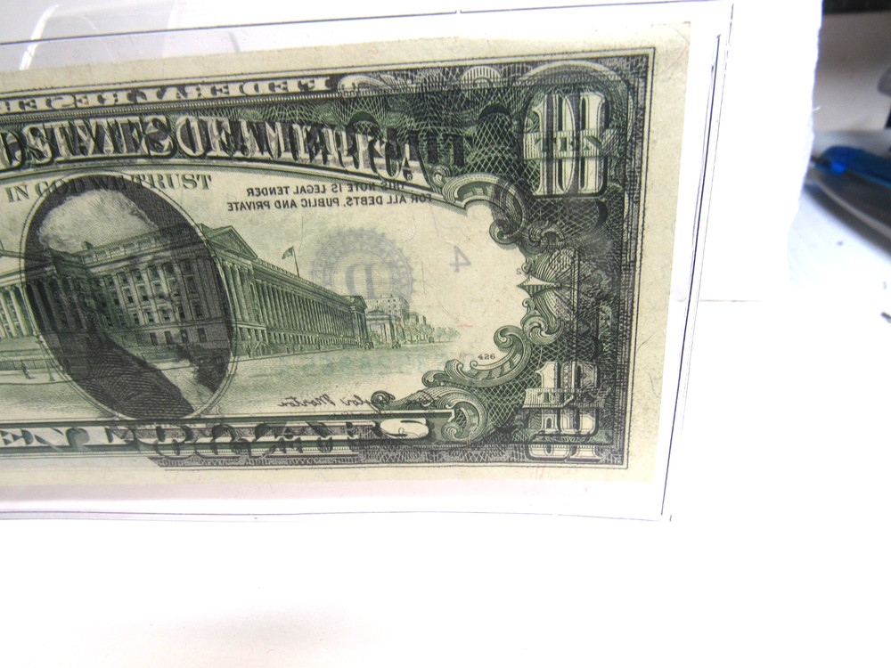 FEDERAL RESERVE "Front to BACK" OFFSET Transfer Error 10.00 NOTE HAMILTON BUST *