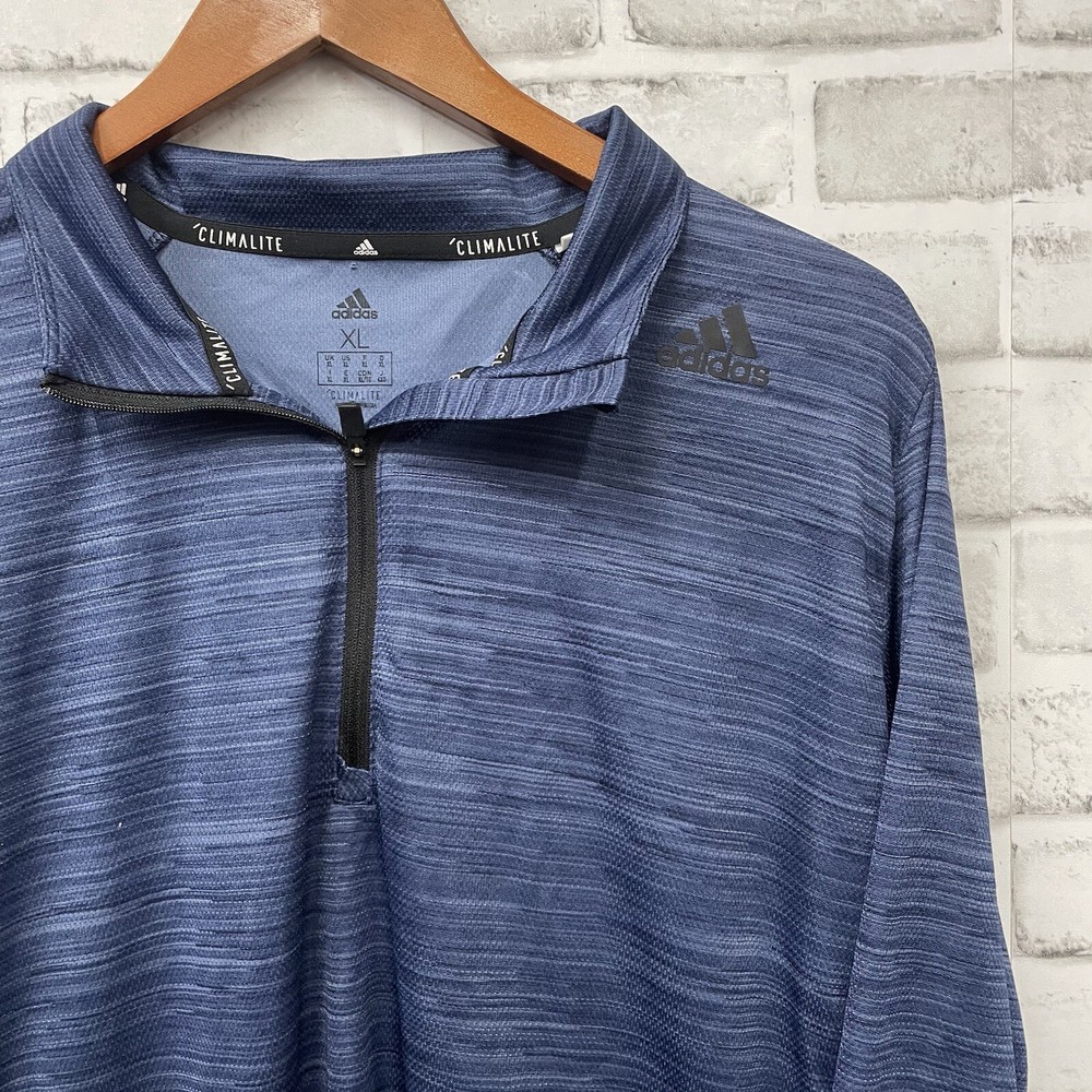 Adidas Climalite half-zip Polyester blue Pullover Jacket Mens Size XL