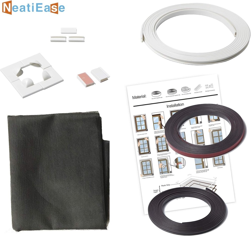 Magnetic Window Screen - Adjustable Size