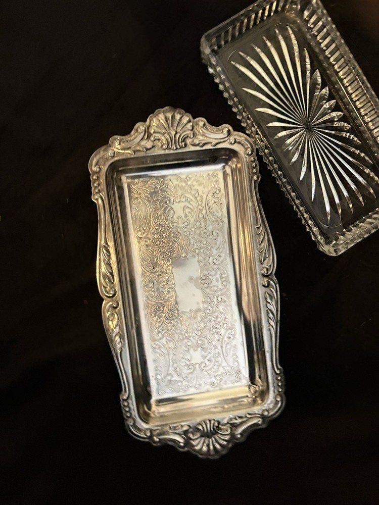 Vintage silver plate trinket dish
