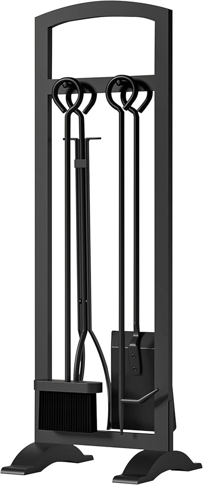 Compact 5-Piece Lightweight Fireplace Tool Set - Stylish Fire Pit Accessories