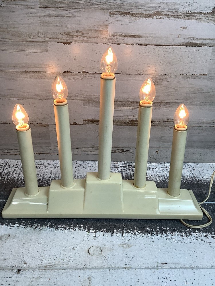 Vintage 5 Light Candolier with Bulbs