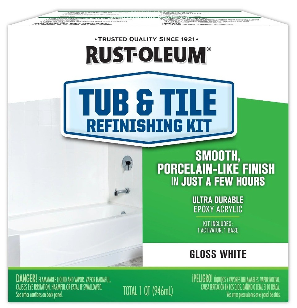White , Rust-Oleum Gloss Specialty Tub & Tile- Kit , 1 Pack