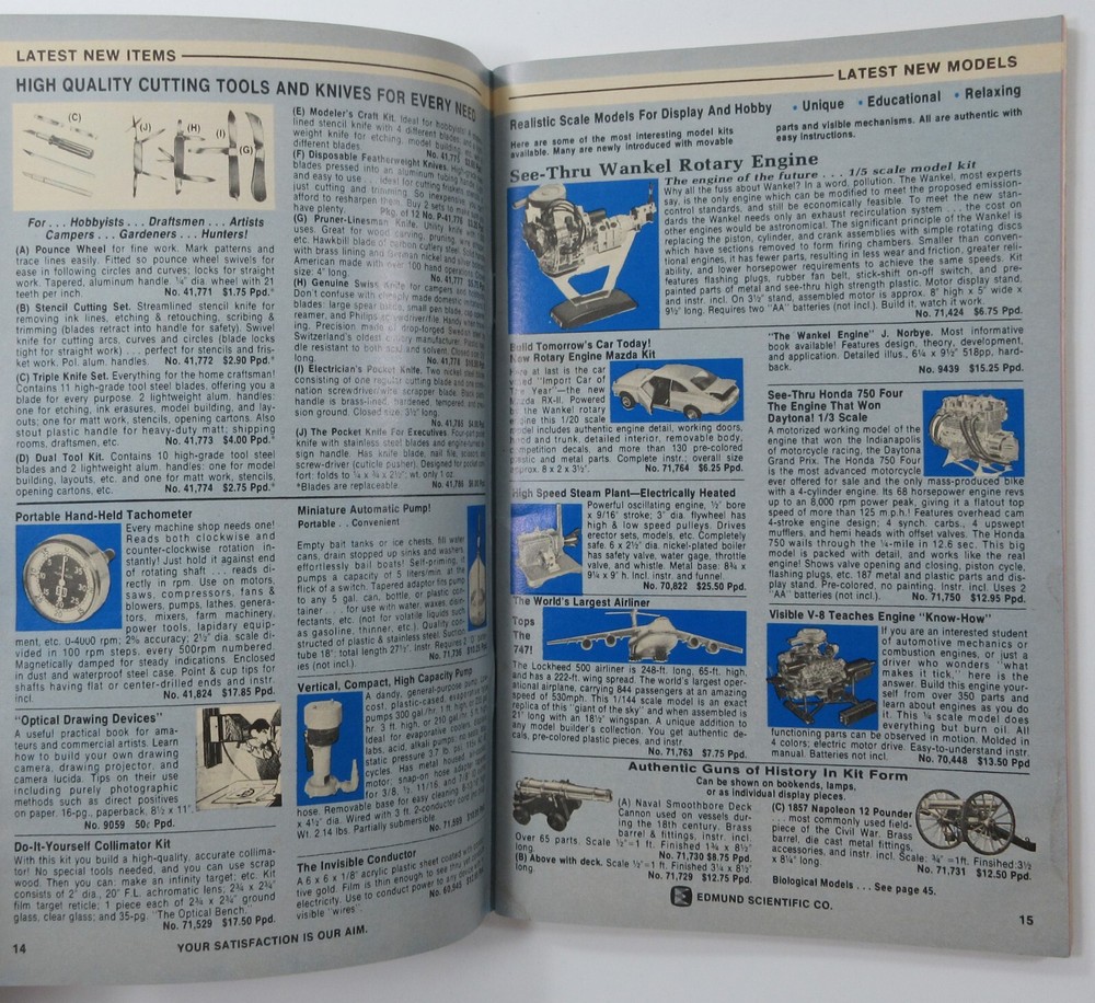 Edmund Science Equipment Computer Catalog Optics Microscopes Math Lasers 1972