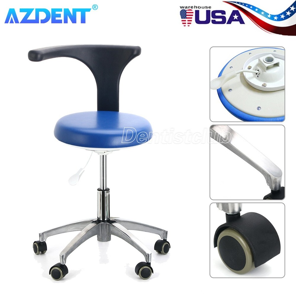 Dental Mobile Stool Assistant Chair Adjustable Office Lab Stool PU Leather 21#