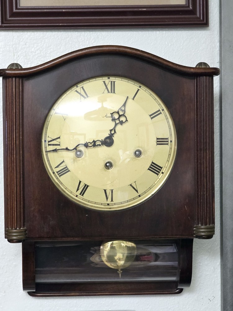 Antique Mauthe Wall Clock Runs And Stops