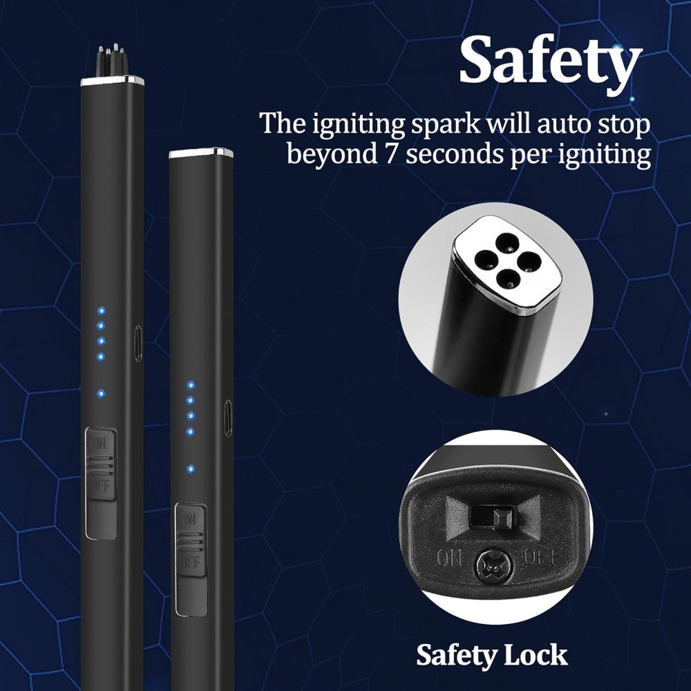 USB Rechargeable Electric Arc Lighter Windproof Flameless Arc Lighter with