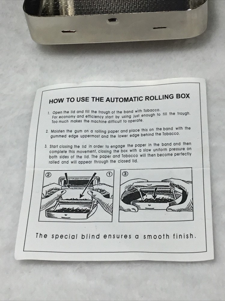 Automatic Silver Rolling Box For Tobacco and Rolling Paper For Perfect Cigarette