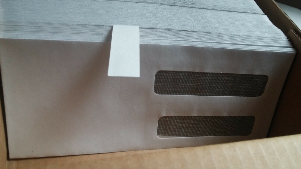 Partial Box (196) New NEBS Double Window White Security Envelopes Model 00093790