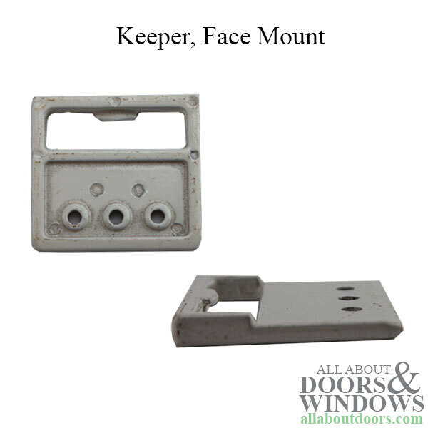 Keeper, Face Mount, Single / Double Hung Sliding Window Sash Lock Strike - White